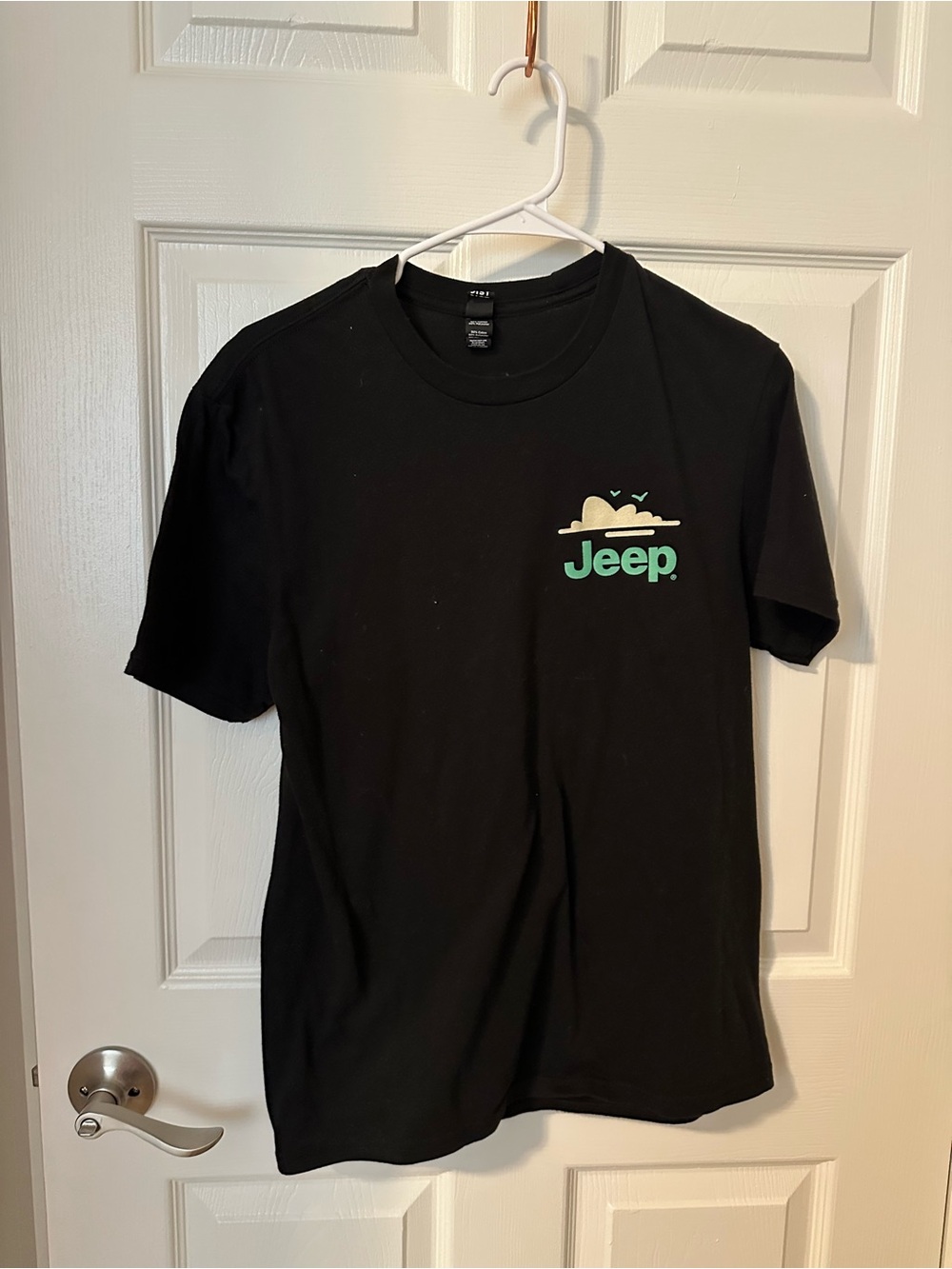 District Black Short-Sleeve Tee with Green and Cream Jeep Logo